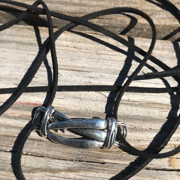 Tie Wrap Love Knot Silver Bracelet Cuff Yoga Boho Biker - Picture 6 of 8